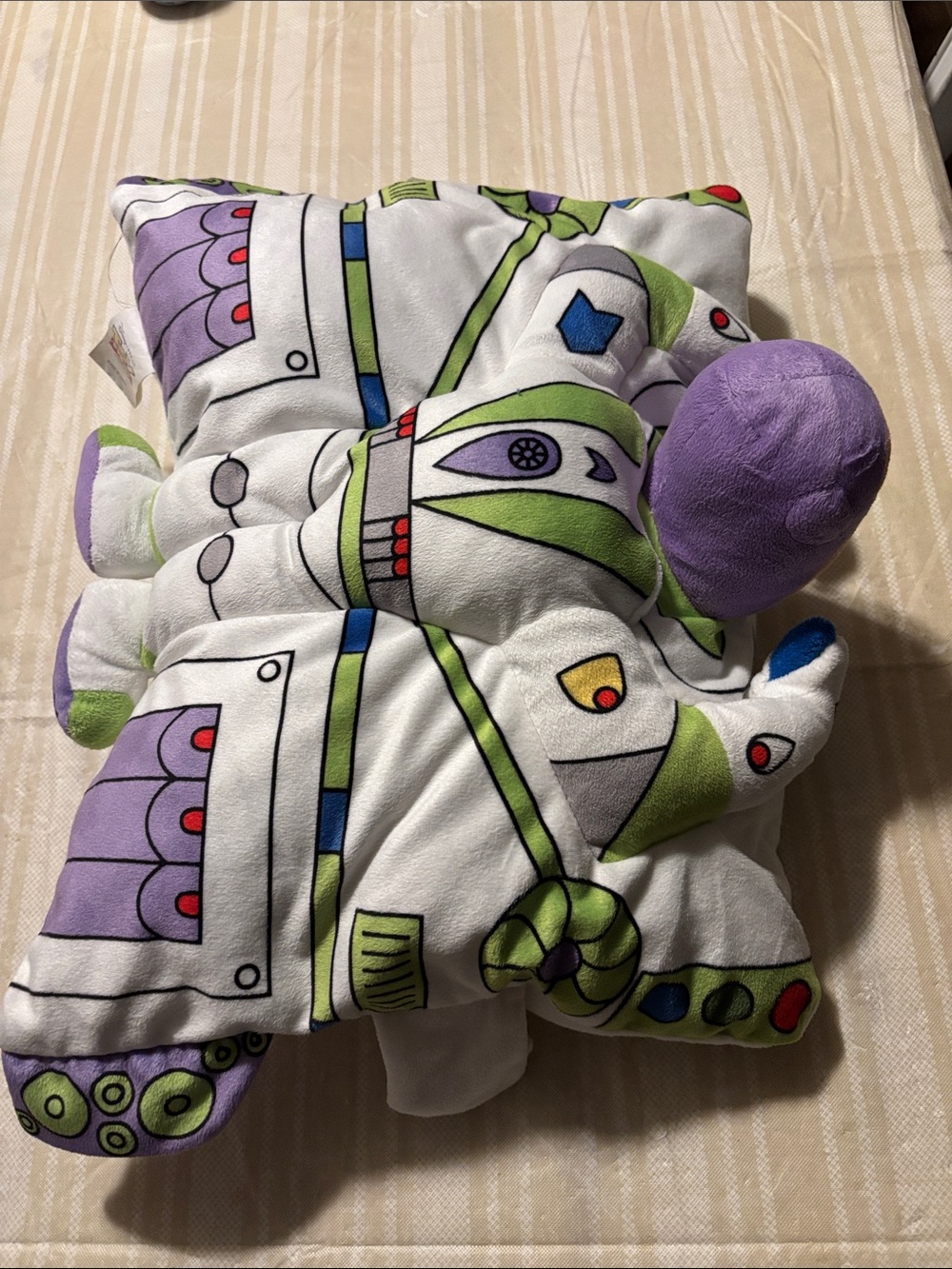 Buzz Lightyear Plush pet Pillow - White, Purple & Green